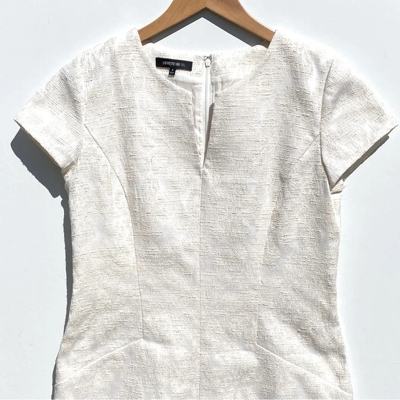 LAFAYETTE 148 NY Women’s Cream and White Floral Brocade Mini Sheath Dress size 8 - Picture 3 of 7